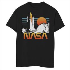 Футболка с логотипом NASA Dark Rocket Launch для мальчиков 8–20 лет Licensed Character