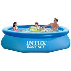 Intex Easy Set Надувной круглый бассейн размером 10 футов x 30 дюймов над землей Intex