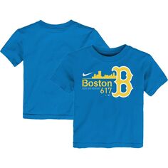 Синяя футболка с графическим рисунком Nike Boston Red Sox City Connect для малышей Nike