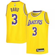 Молодежная майка Nike Anthony Davis Gold Los Angeles Lakers 2021/22 Diamond Swingman — Icon Edition Nike