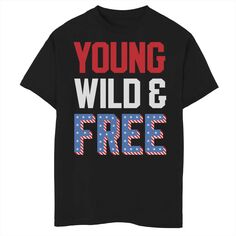 Футболка Young Wild &amp; Free Word Stack для мальчиков 8–20 лет с графическим рисунком Licensed Character
