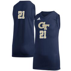 Молодежная игровая майка Adidas #21 Navy Georgia Tech Yellow Jackets adidas