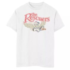 Классическая футболка с логотипом Disney&apos;s Rescuers для мальчиков 8–20 лет и рисунком летающих животных Licensed Character