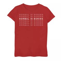 Футболка с рисунком Fifth Sun Normal Is Boring для девочек 7–16 лет Unbranded, красный
