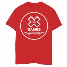 Футболка с логотипом ESPN X Games для мальчиков 8–20 лет и графическим рисунком скейтборда Licensed Character, красный