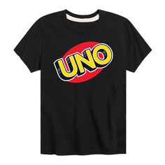 Футболка с логотипом Mattel UNO для мальчиков 8–20 лет Licensed Character, черный