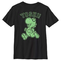 Классическая футболка с графическим рисунком Nintendo Super Mario Yoshi для мальчиков 8–20 лет Licensed Character