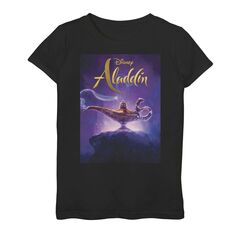 Постер с лампой Джина для девочек 6–16 лет Disney&apos;s Aladdin, верхняя часть Licensed Character, черный