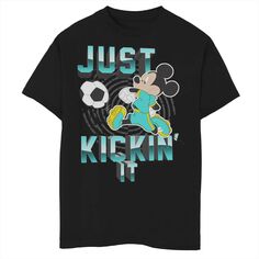 Футбольная футболка с рисунком Микки Мауса Disney для мальчиков 8–20 лет Just Kickin&apos; It Disney
