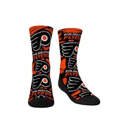 Молодежные носки Rock Em Носки Philadelphia Flyers Allover с логотипом и краской Crew Unbranded