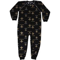 Комбинезон с молнией и реглан для малышей New Orleans Saints - черный Outerstuff