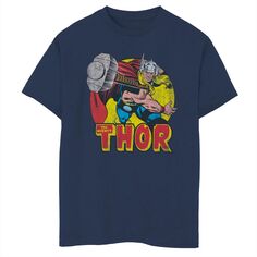 Винтажная футболка с рисунком Marvel Mighty Thor Hammer для мальчиков 8–20 лет Licensed Character