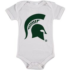 Белый боди с большим логотипом Infant Michigan State Spartans Unbranded