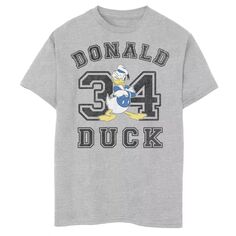 Футболка Disney&apos;s Donald Duck для мальчиков 8–20 лет с текстом № 34 и портретным рисунком Disney