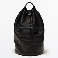 Рюкзак Massimo Dutti Leather, черный