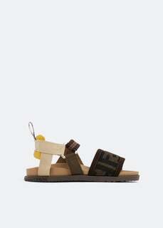 Сандалии FENDI Signature FF sandals, коричневый