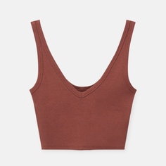 Топ Pull&amp;Bear Ribbed, терракотовый