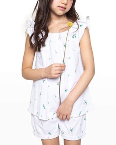 Детский пижамный комплект Isabelle с принтом тюльпанов, размер 6M-14 Petite Plume