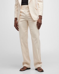 Мужские прямые шелковые брюки-смокинги Saint Laurent