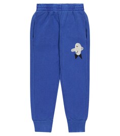 Хлопковые спортивные штаны с принтом Panther The Animals Observatory, синий