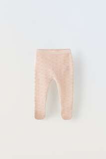Трикотажные брюки с отверстиями Zara, розовый