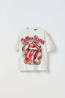 Футболка rolling stones Zara, серый