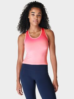 Укороченная бесшовная тренировочная майка Sweaty Betty Athlete, цвет Venus Pink