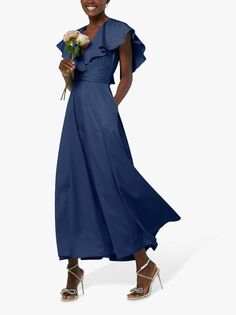 Платье макси с накидкой Closet London Bridesmaid, темно-синий