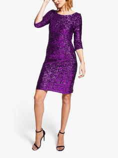Платье с пайетками HotSquash, фиолетовое