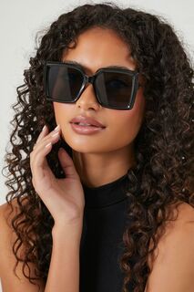 Солнцезащитные очки с градиентом в квадратной оправе Forever 21, черный