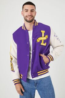 Университетская куртка LA Lakers из синели с нашивками Forever 21, кремовый