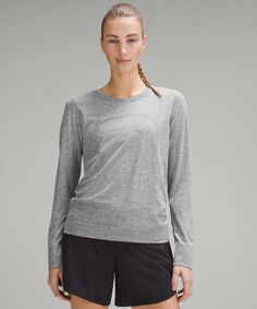 Свободная рубашка с длинными рукавами Lululemon, серый