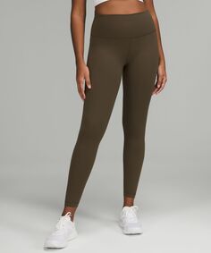 Высокие леггинсы Wunder Train Lululemon, оливковый