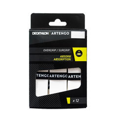 Лента для захвата Tennis Absorb Overgrip, 12 шт. в упаковке, белая ARTENGO