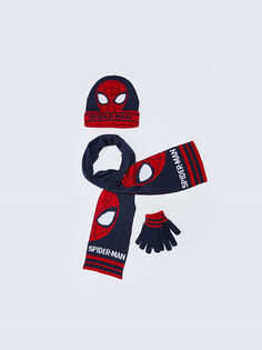 Трикотажный шарф для мальчика с лицензией Человека-паука, шапка и перчатки LCW Accessories