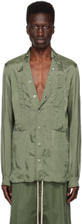 Зеленая рубашка Ларри с туманным карманом Rick Owens