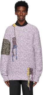 Фиолетовый вязаный свитер OAMC
