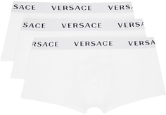 Набор из трех белых боксеров с логотипом Versace Underwear