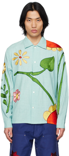 Синяя цветочная рубашка Sky High Farm Workwear
