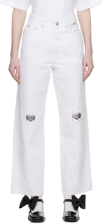 Белые джинсы с карманами и тиснением KIMHĒKIM