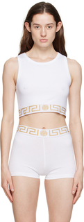 Белая майка с каймой Greca Versace Underwear