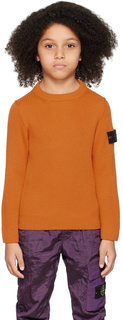 Детский свитер с оранжевыми нашивками Stone Island Junior