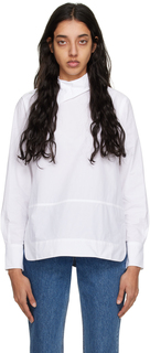 Белая рубашка с асимметричным воротником GANNI