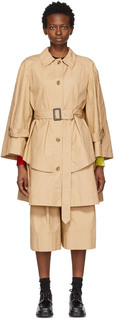 1 Moncler JW Anderson Khaki Тренч трапециевидной формы в стиле милитари Dungeness Moncler Genius