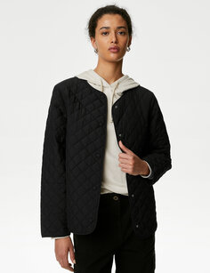 Стеганая куртка Thermowarmth из переработанного сырья Marks &amp; Spencer, черный