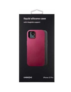 Чехол накладка UNBROKE liquid silicone case MagSafe support для iPhone 13 Pro, винная