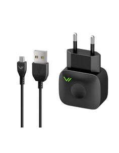 Сетевое зарядное устройство Vertex SlimLine 2.1A+microUSB black