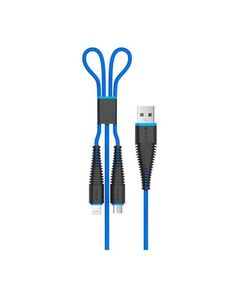 Кабель Devia Fish 2 in 1 Micro Usb and Lightning - Blue