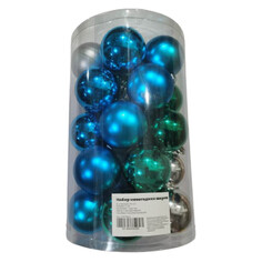 Шары елочные в наборах набор шаров 60мм 25шт пластик микс-2