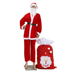 Костюмы карнавальные костюм мужской MAXIJOY Санта Клаус 4.44-46 плюш красный
